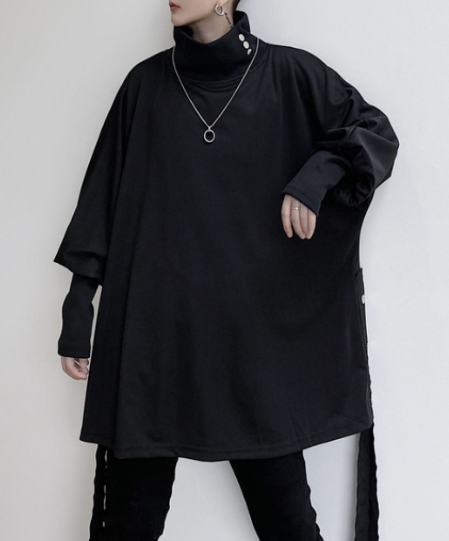 dark high neck long sweatshirts EN616