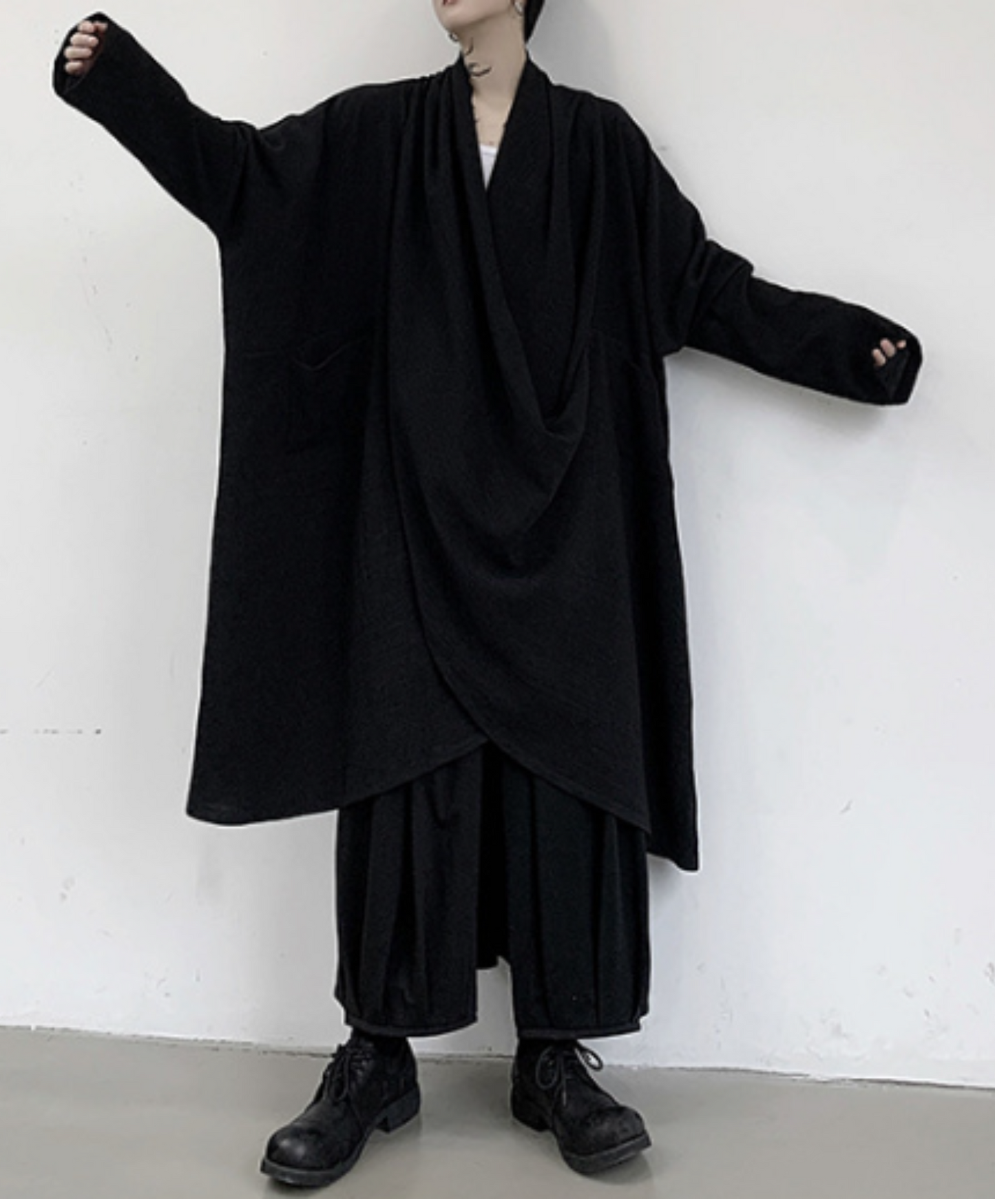 dark drape big silhouette jacket EN768