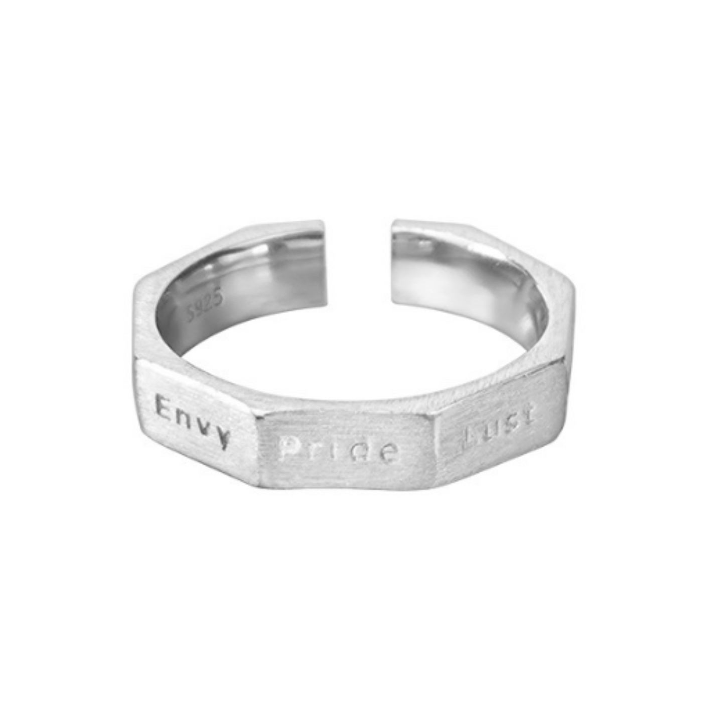 octagon silver ring EN516