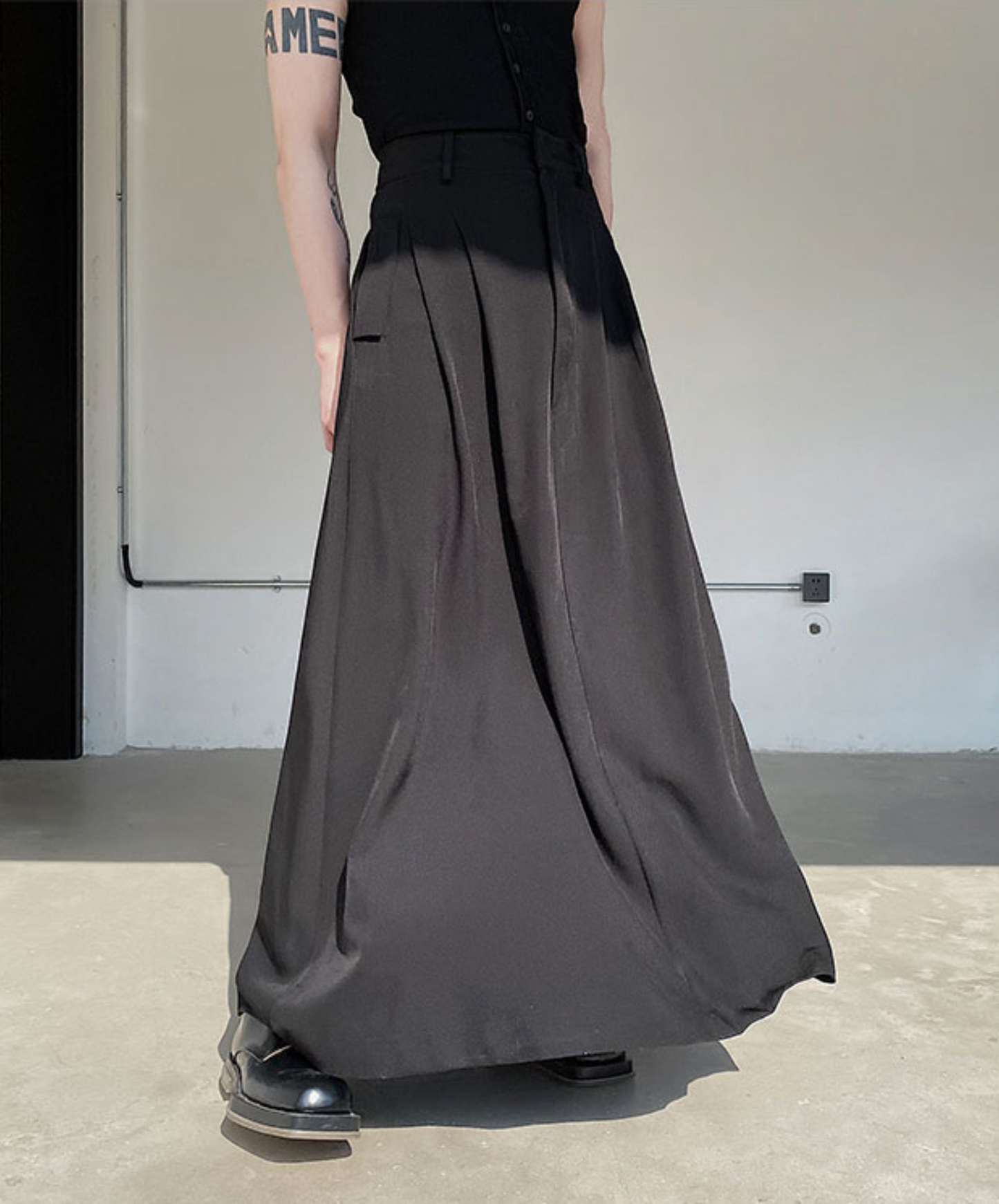 dark high waist long skirt EN779