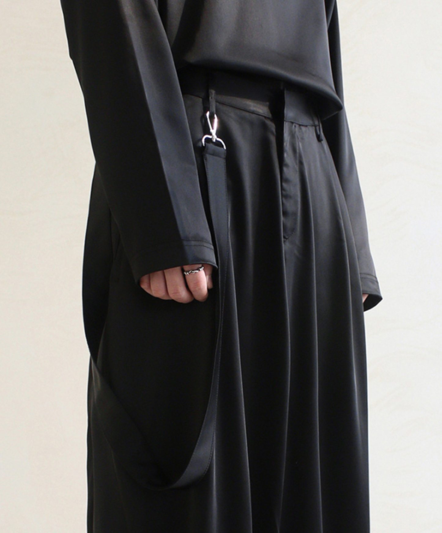 【最短2日でお届け（Mサイズのみ）】dark suspender wide pants EN788