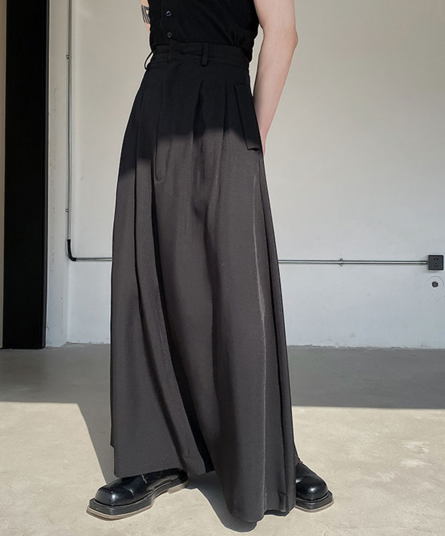dark high waist long skirt EN779