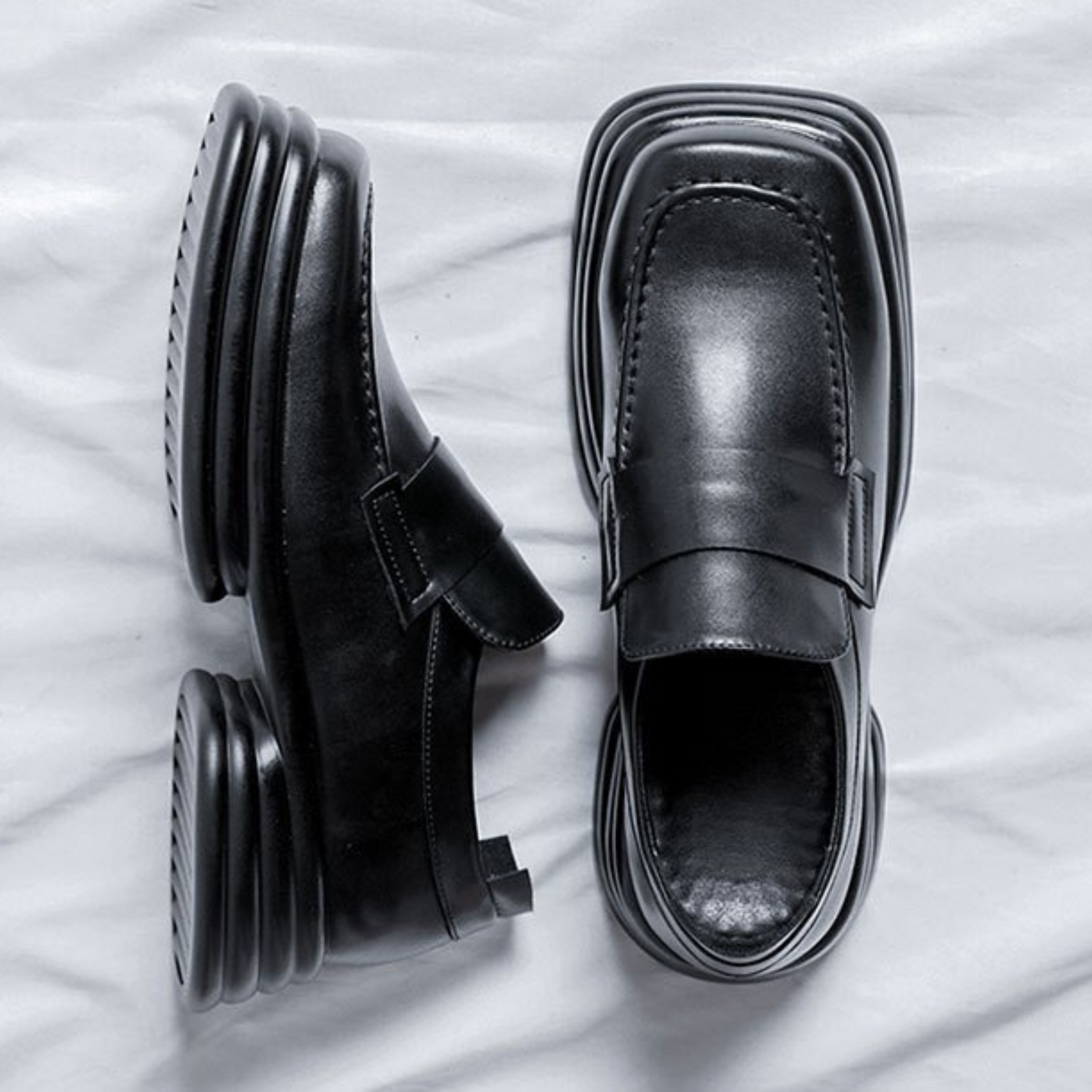 square toe leather shoes EN178