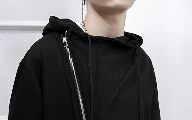 asymmetric dark cape hoodie EN073