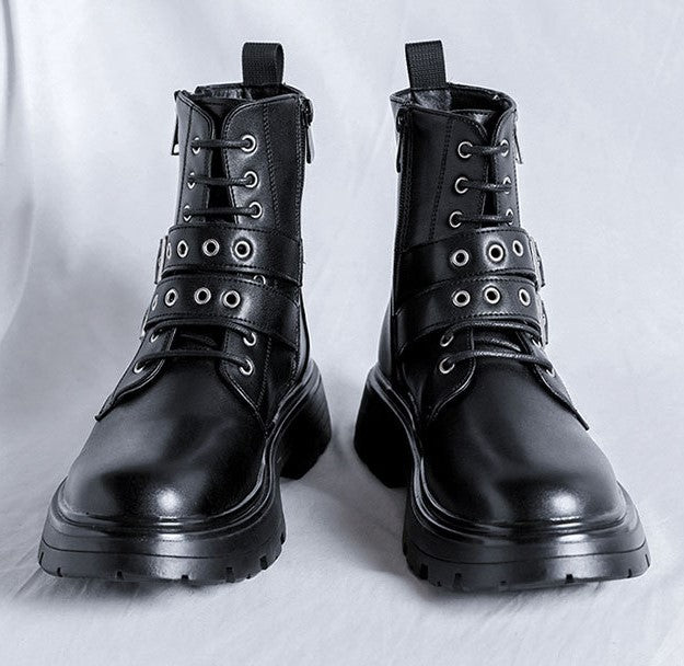 【最短2日でお届け「特急便」対応（25cmのみ）】belt leather boots EN109